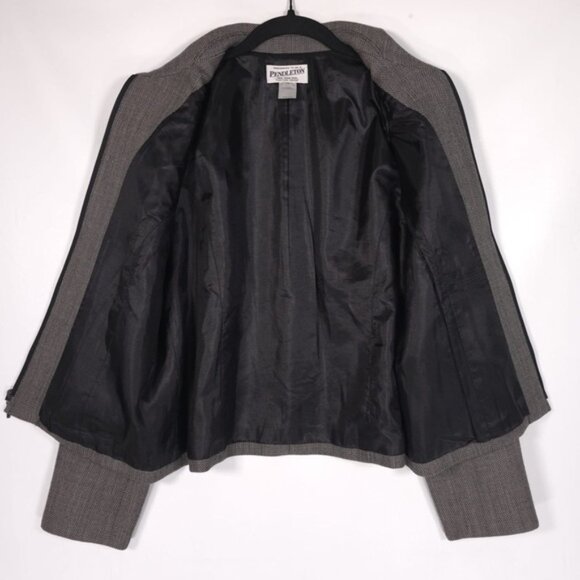 PENDLENTON 100% VIRGIN WOOL Women’s Full Zip Blazer Jacket Collared Size 10 - Picture 3 of 12
